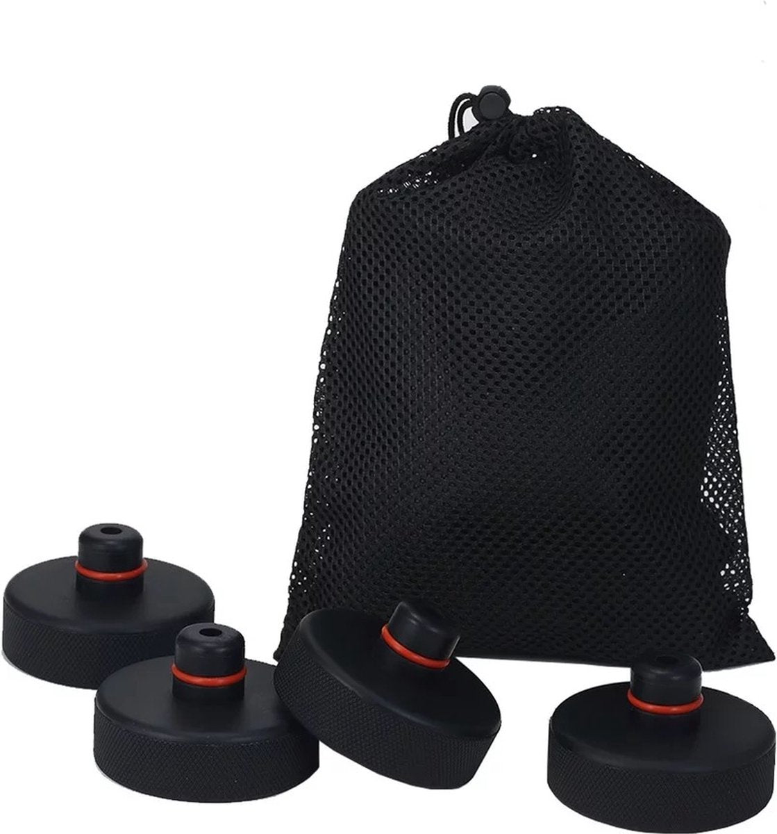 CANIGHT 4 Stuks Til De Lademat Op Jack Blokken Kriksteun Pads Kriksteun Voor Auto S Jackpad Adapter Jack Pads Jacking Puck Gesleufde Jackpad Floor Jack Zadeldek Kriksteunpad Black Rubber