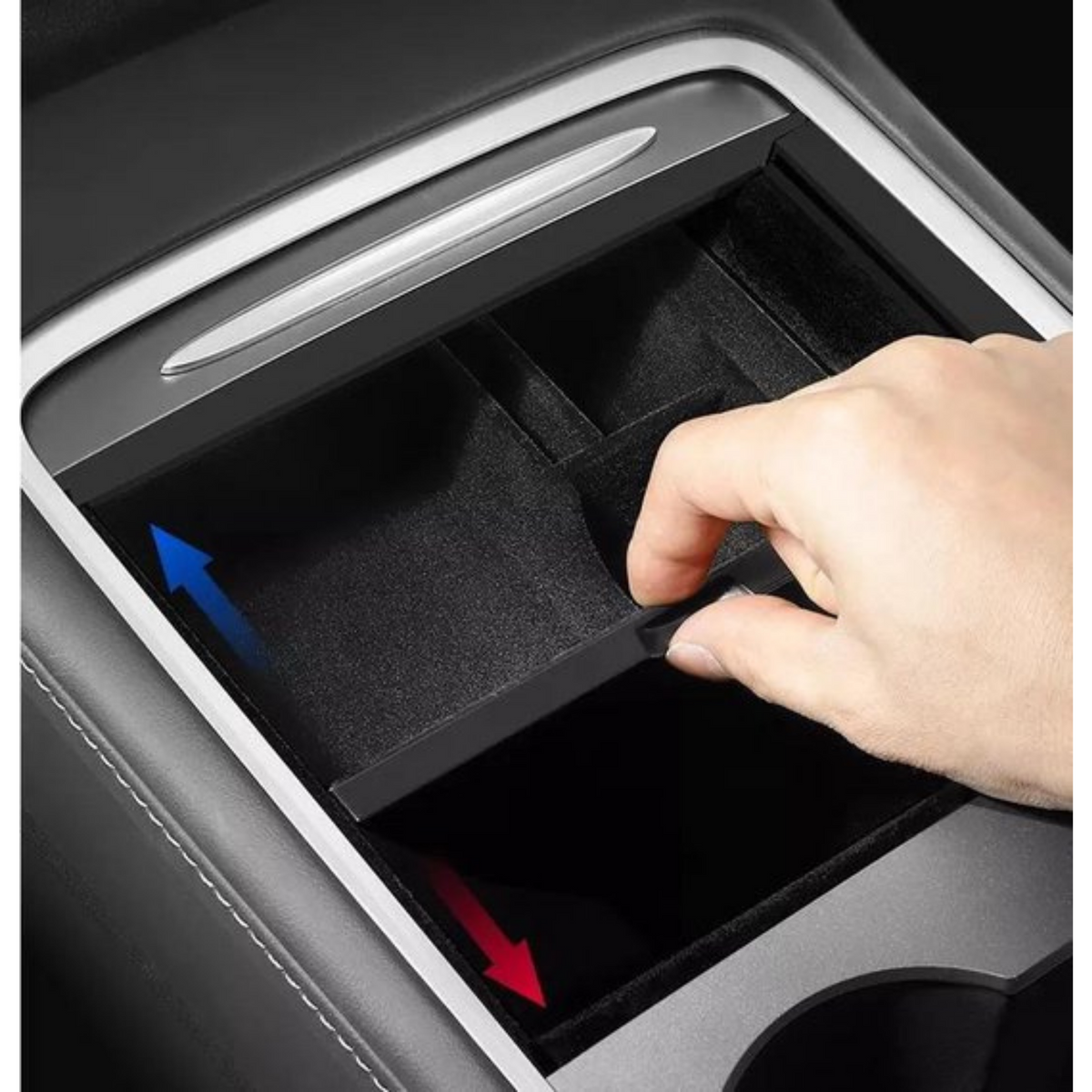 OTUAYAUTO Middenconsole Opbergvak Voor Tesla Model 3 – Handschoenenvak En Armleuningcompartiment Met Antislipmatten