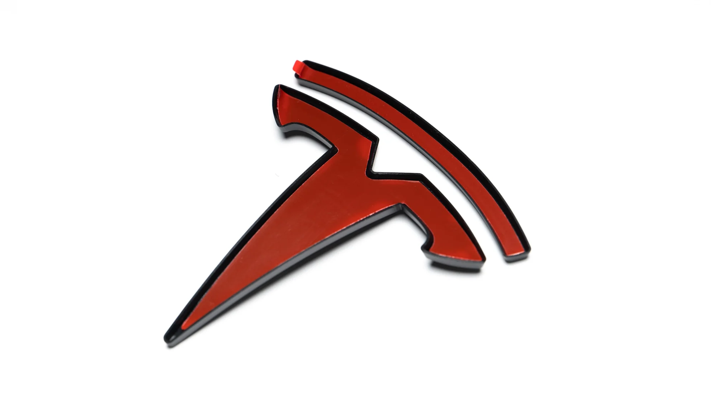 Stijlvolle matzwarte logo-emblemen voor Tesla Model Y, perfecte auto-upgrade in Nederland en België, eenvoudige installatie voor een unieke, uniforme look.