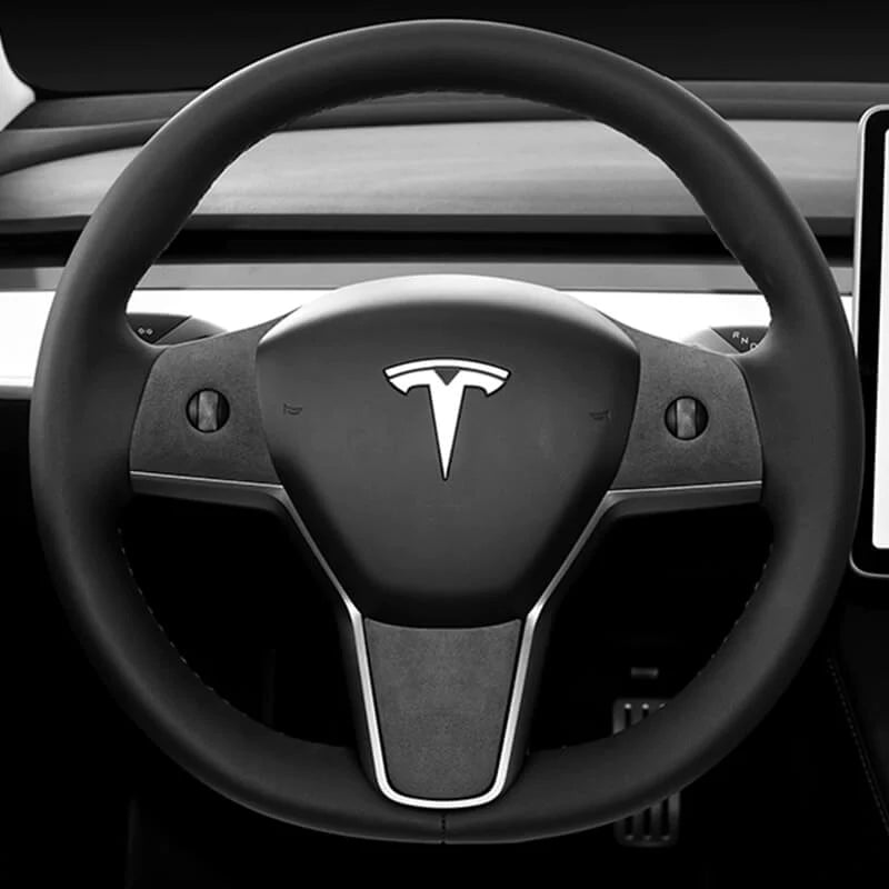 Carodi Custom-Fit Stuurhoes Tesla Model 3/Y - Nappa Leer Ultradun Met Anti-Slip | Zwart