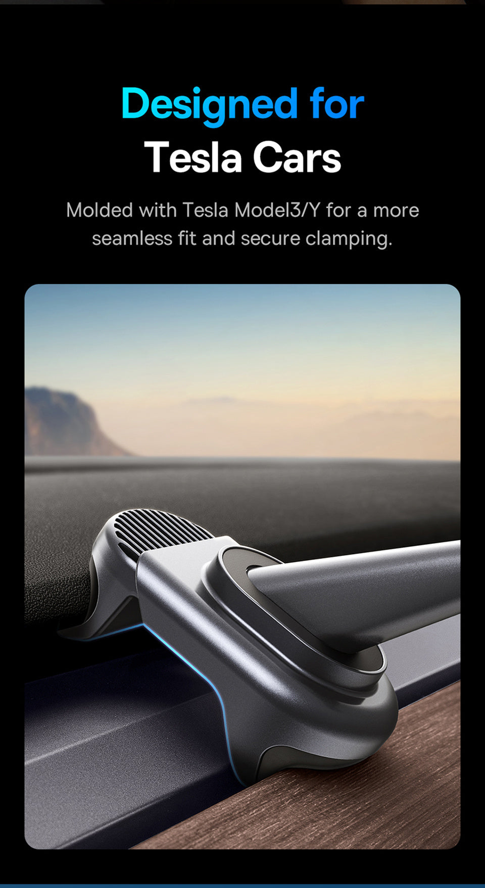 Demonstratie van de Baseus Telefoonhouder voor Tesla Model 3 en Y"