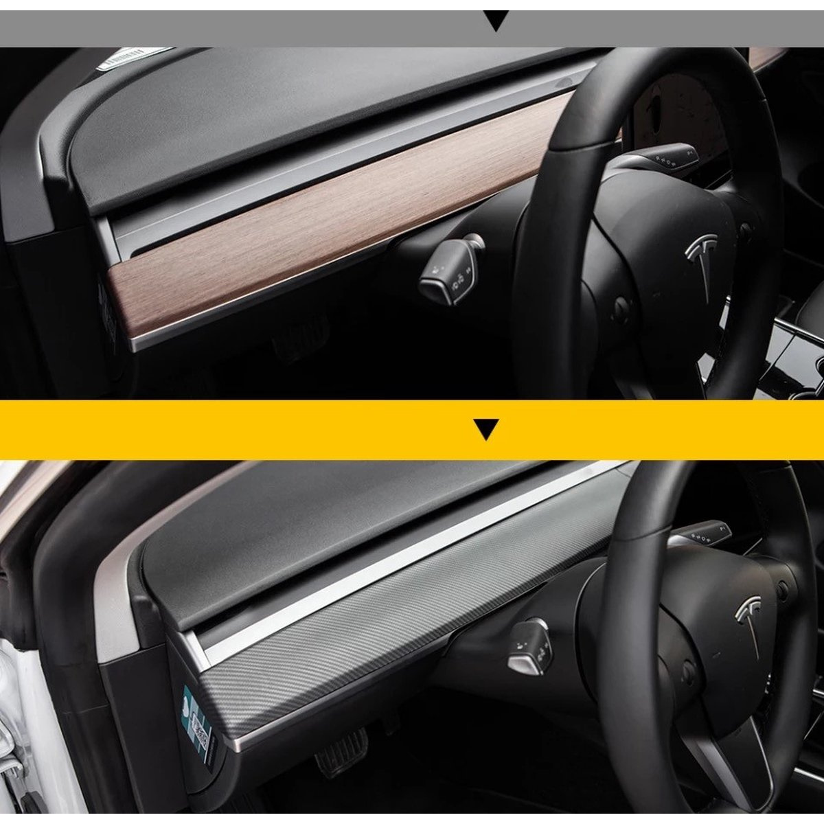Autodeurpaneelbekleding voor 2021-2023 Model Y Dashboardafdekking Wrap Autodeurpaneelbekleding voor 2021-2023 Model Y Dashboardafdekking Wrap