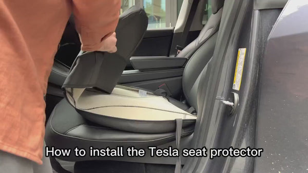 Installatie van Tesla Model 3 stoelhoezen kunstleer op maat, stap-voor-stap instructies voor eenvoudige en stevige montage zonder speciaal gereedschap.