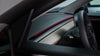 Close-up van S3XY Strip Tesla Ambient Light in Tesla dashboard, hoogwaardige tesla ambient lighting met luxe uitstraling en slimme functies.