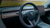 Detailfoto van S3XY Strip Tesla Ambient Light gemonteerd in Tesla Model Y, elegante tesla ambient light upgrade voor premium interieur verlichting.
