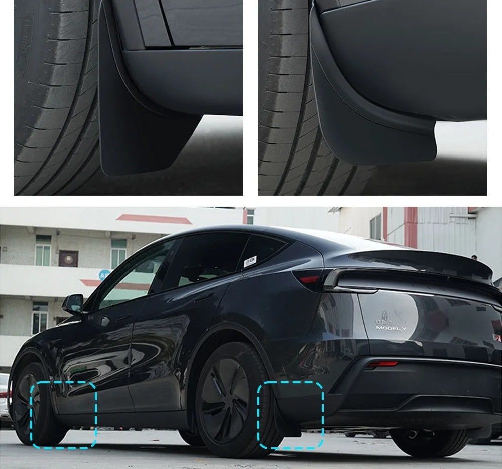 Discreet geïnstalleerde spatborden voor Tesla Model 3 Discreet geïnstalleerde spatborden voor Tesla Model 3