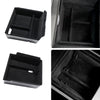 Tesla Model Y Juniper 2025+ organizer set console en armrest geïnstalleerd, premium velours, zorgt voor geordende middenconsole en luxe uitstraling.