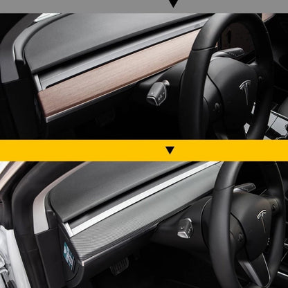 Tesla Model Y en 3 Mat Carbon Panelen Middenconsole Dashboard Deurlijst Auto Interieur Accessoires