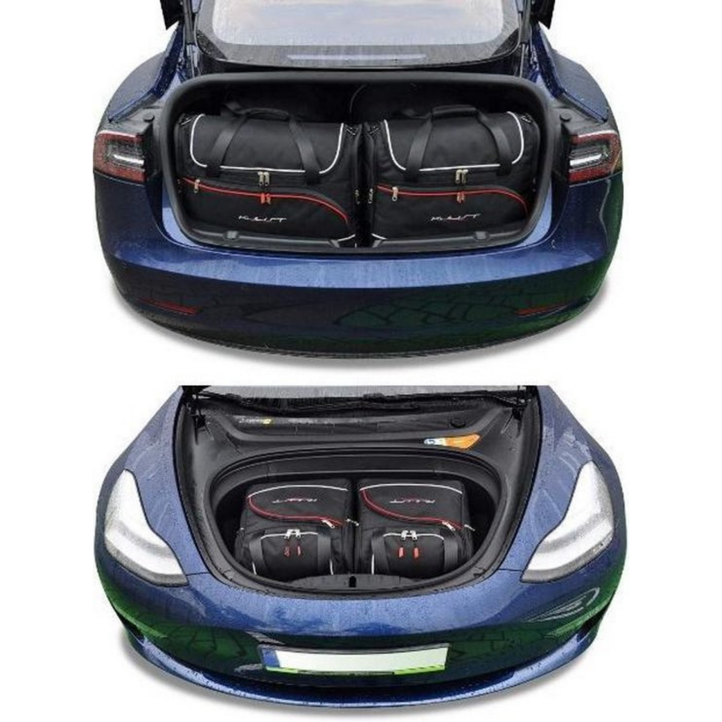 Tesla Model 3 7-delig Bespoke Trunk en Frunk Reistassen Auto Interieur Organizer Accessoires