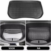 Close-up van de Tesla Model 3 Frunkmat rubber, toont de antislip coating en waterdichte eigenschappen. Perfecte accessoires voor jouw Tesla.
