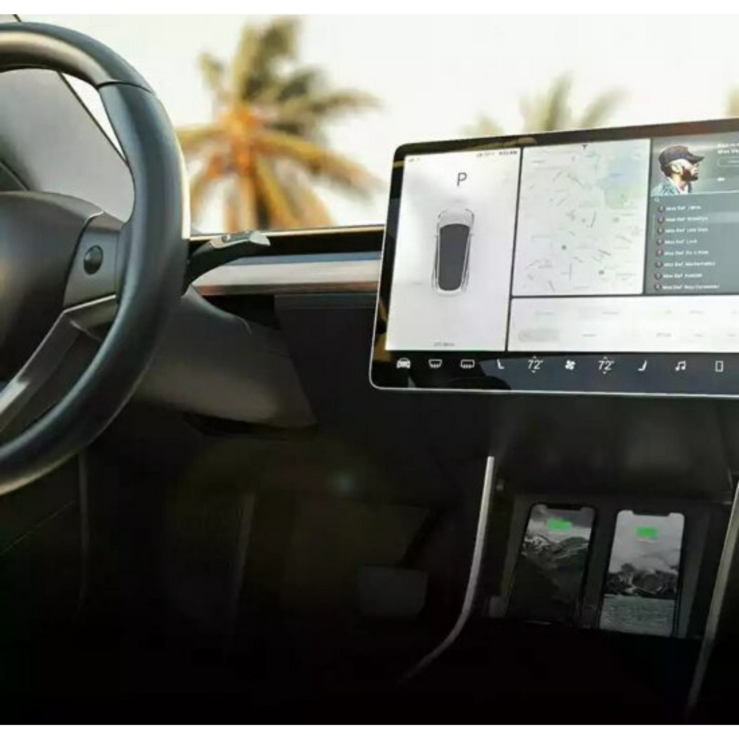 Tesla Model 3 Dubbele Draadloze Telefoon Oplader Voor Middenconsole Auto Accessoires Zwart NL+België
