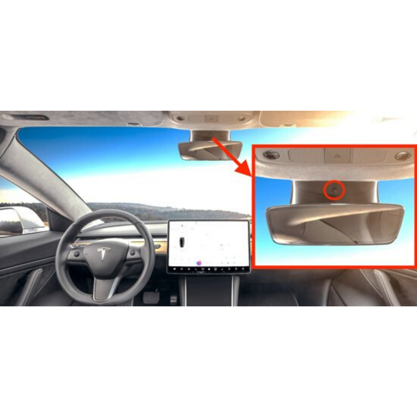 Tesla Model 3 Webcam Cover Privacy Bescherming Auto Accessoire Interieur Camera Beveiliging – Zwart