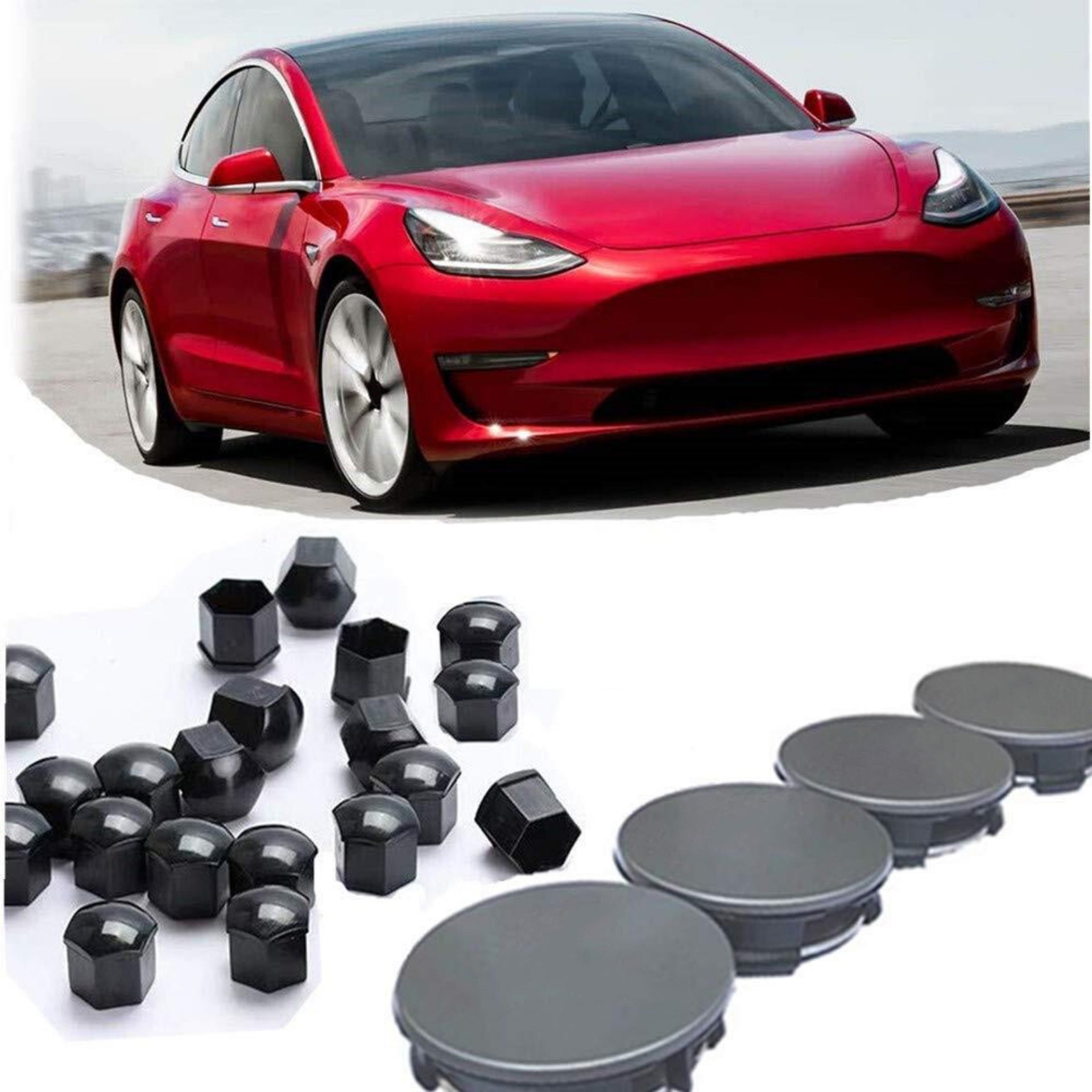 Zwarte accessoire wieldoppen voor de Tesla Model 3/Y zijn te vinden in –  Shop4Tesla