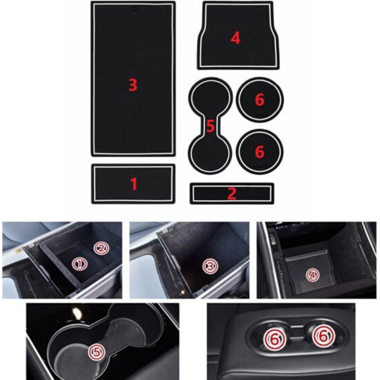Tesla Model 3 Antislipmat Complete Set Automat Organizer Auto Interieur Accessoires Nederland België