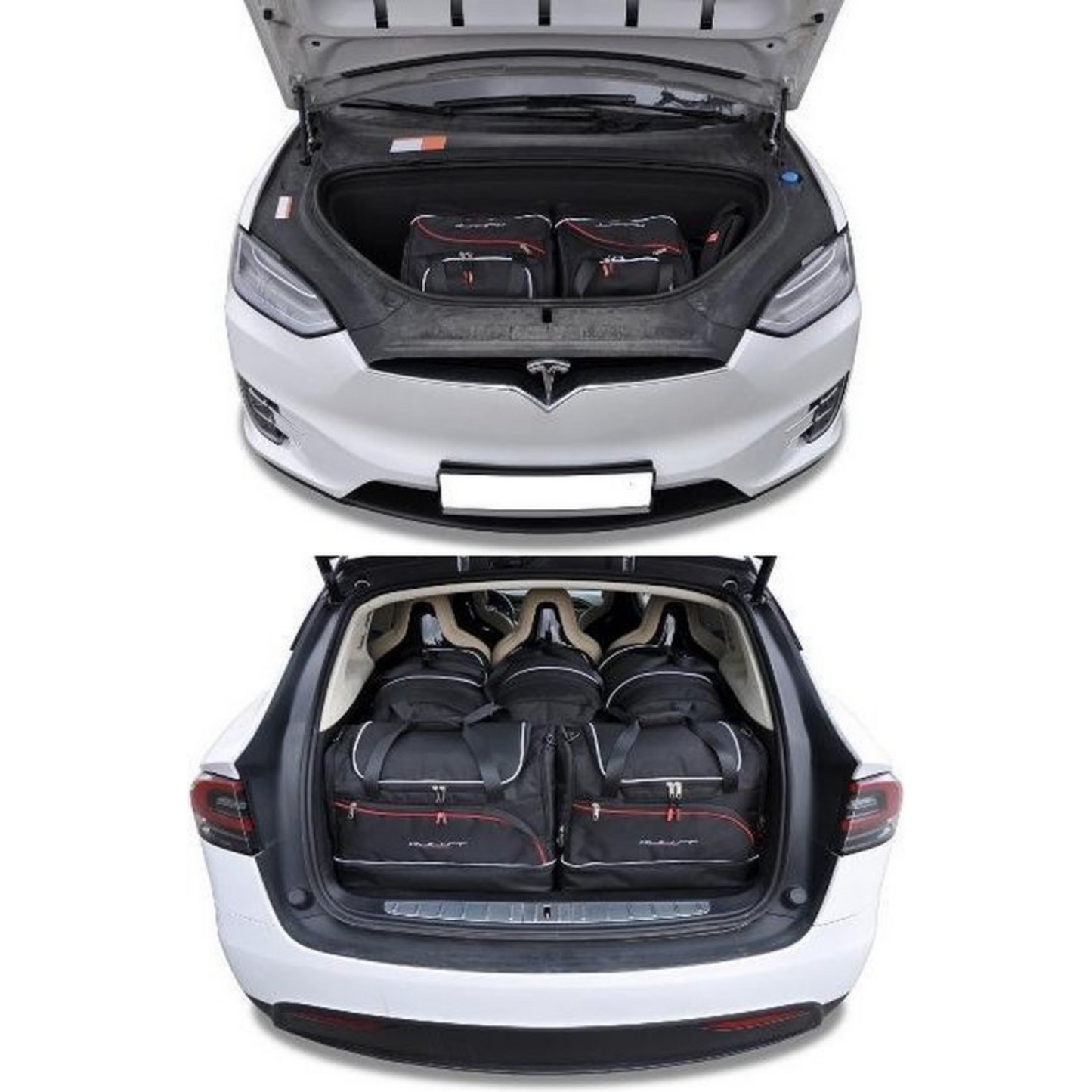 Tesla Model X 2016+ Trunk en Frunk Reistassen 9-delig Organizer Weekendtassen Interieur Accessoires