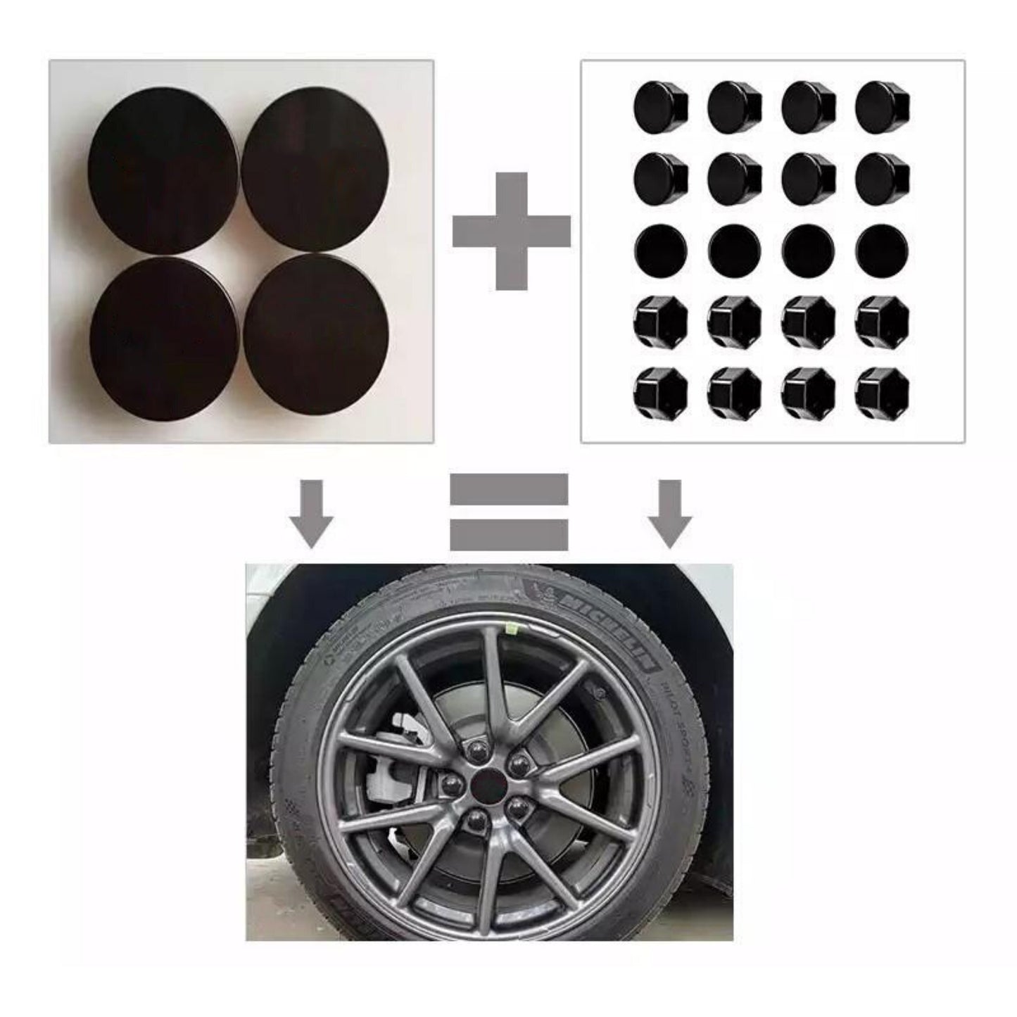 Tesla Model 3 S X Aero Wheel Cap Kit Wieldoppen Auto Accessoires Naafdoppen – OEM – Zwart Rood