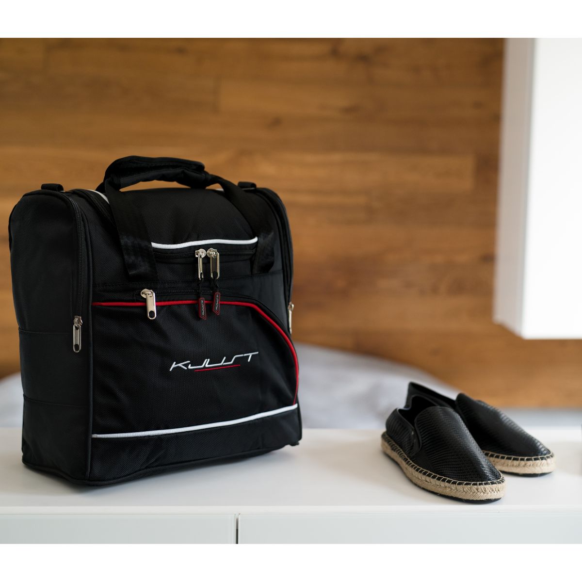 Tesla Model Y Reistassen Set, 2 zwarte handbagage tassen voor Lower Trunk Kabel Opbergruimte, 30% extra opslagruimte, geschikt als vliegtuig handbagage