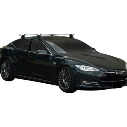 Tesla Model S Dakdrager Zilver juni 2015 - heden Yakima Whispbar Through Auto Exterieur Accessoires