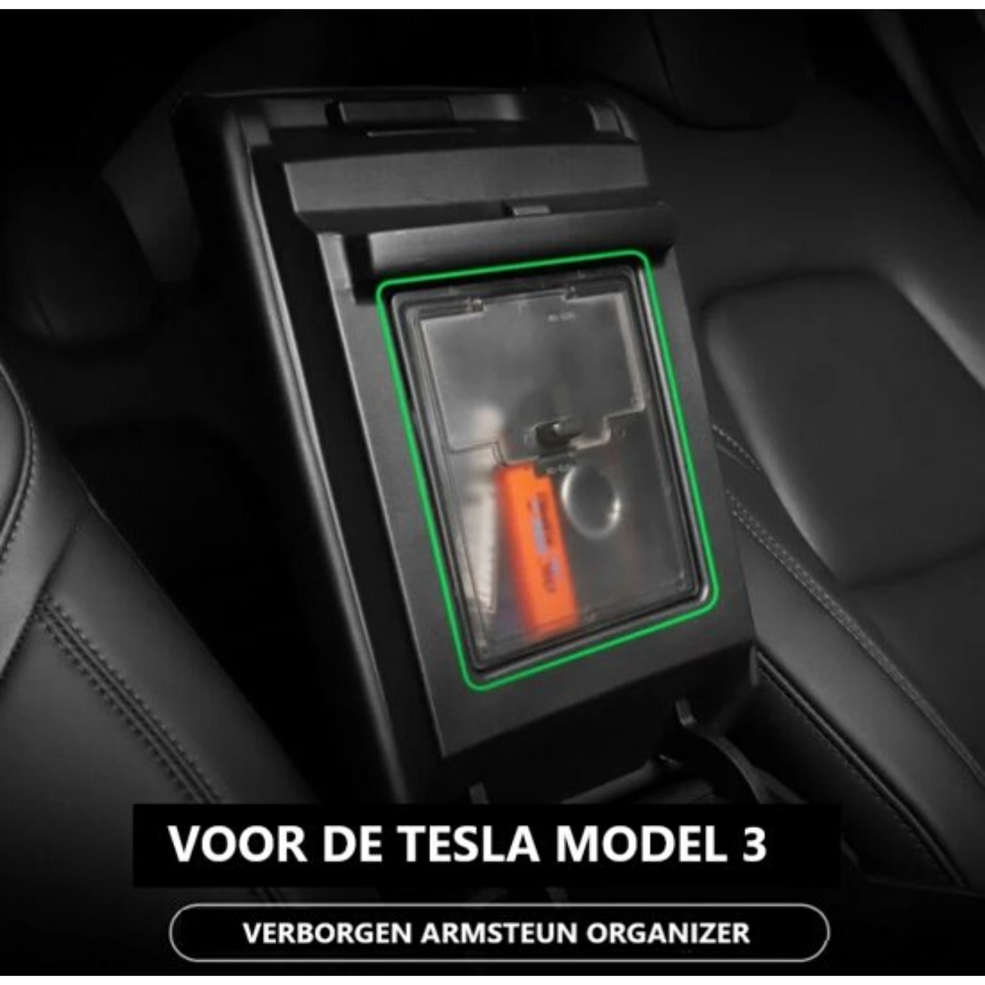 Tesla Model 3 Verborgen Armsteun Organizer Auto Interieur Organiser Accessoires Nederland en België