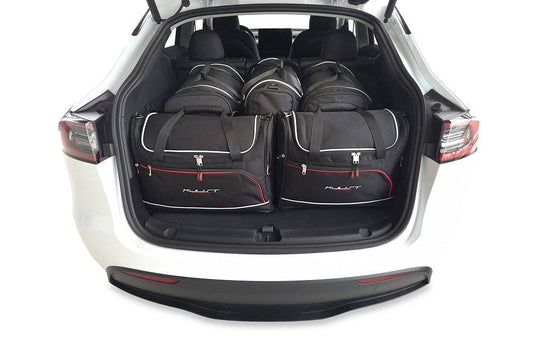 Tesla Model Y Reistassen op maat 7-delig Trunk Organizer Weekendtassen Auto Interieur Accessoires