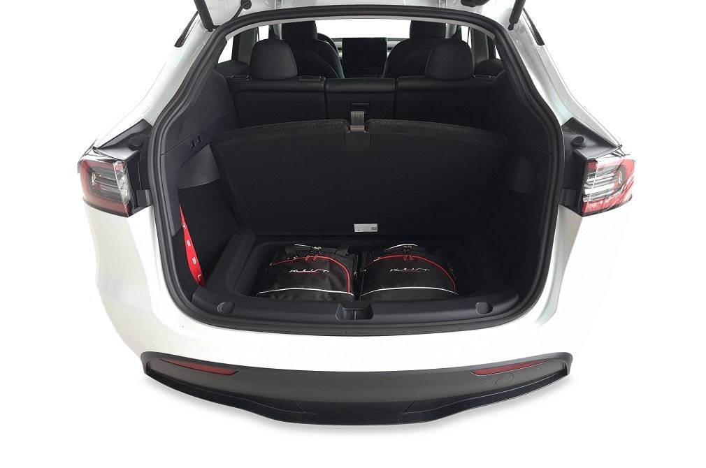 Tesla Model Y Reistassen op maat 7-delig Trunk Organizer Weekendtassen Auto Interieur Accessoires